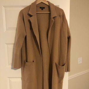 J Crew Ella Long Sweater Blazer, XS, Camel Color